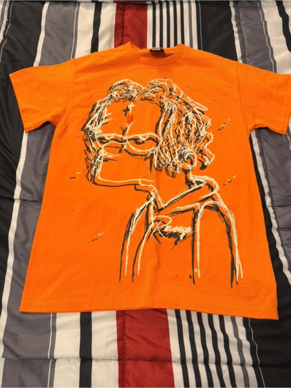 Revenge Clothing Orange Graphic Short Sleeve Tee